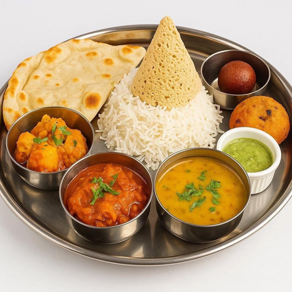 Traditional thaali platter at Lotus